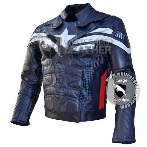 captain america replica jacket whitesheep leather|captain america suit.